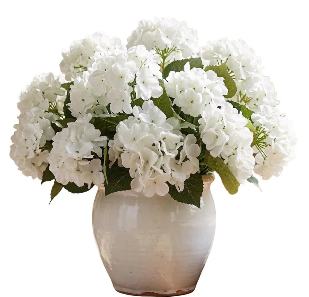 Agger Kunstblumenstrauß 4er Set Seiden Hortensie Weiß - Bild 2
