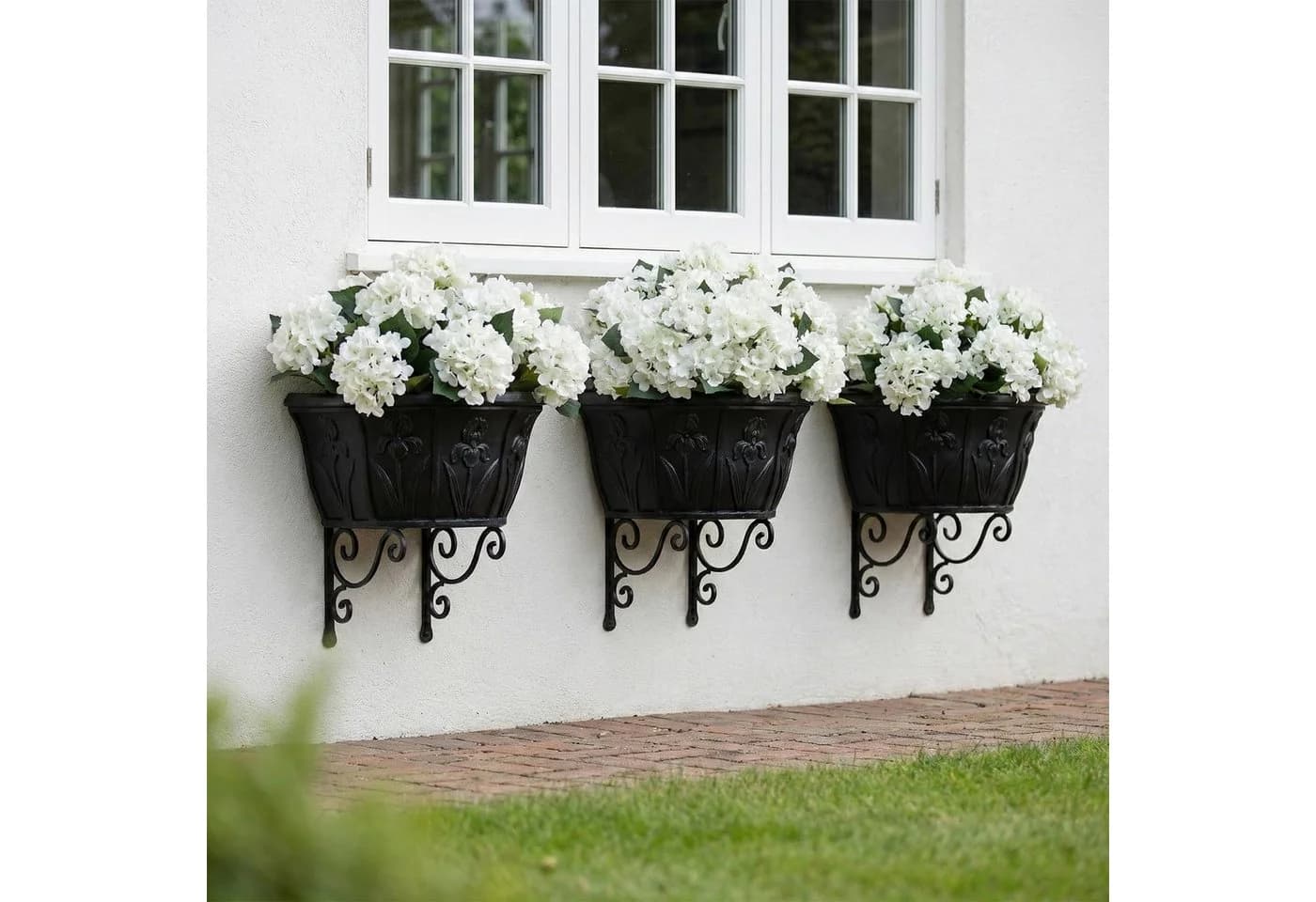Agger Kunstblumenstrauß 4er Set Seiden Hortensie Weiß - Bild 3