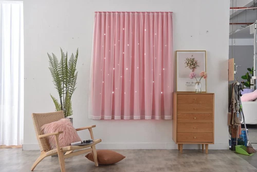 Diwzbyn Verdunklungsrollo mit Klettverschluss Rosa