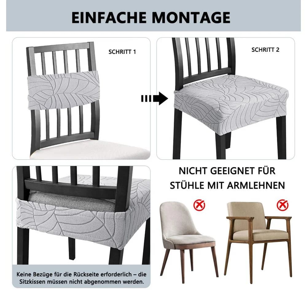 Agger Stretch-Stuhlbezug Grün Abnehmbar & Waschbar