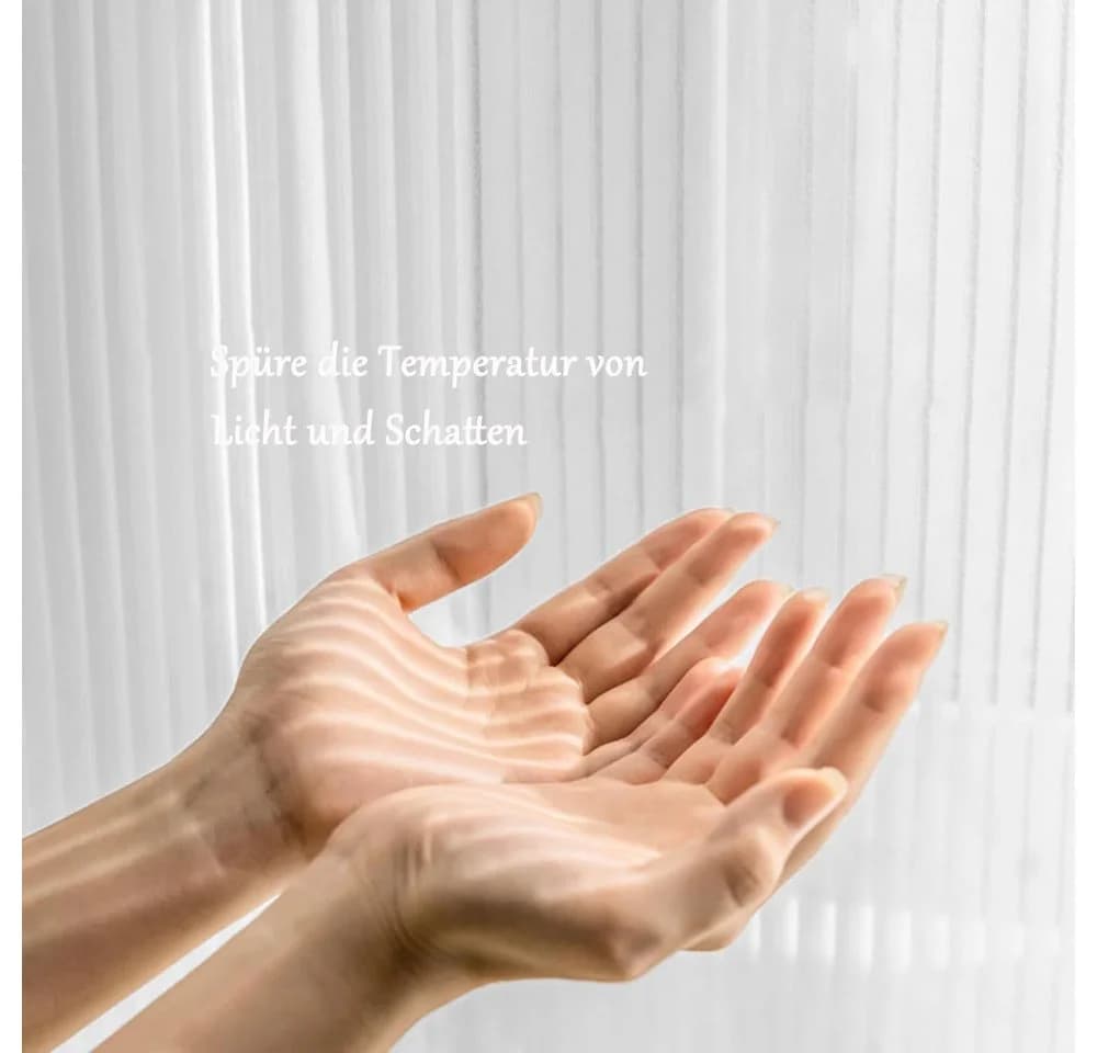 Zyronn Selbstklebende Gardinen Weiß 2er Set Transparenter Sichtschutz - Bild 3