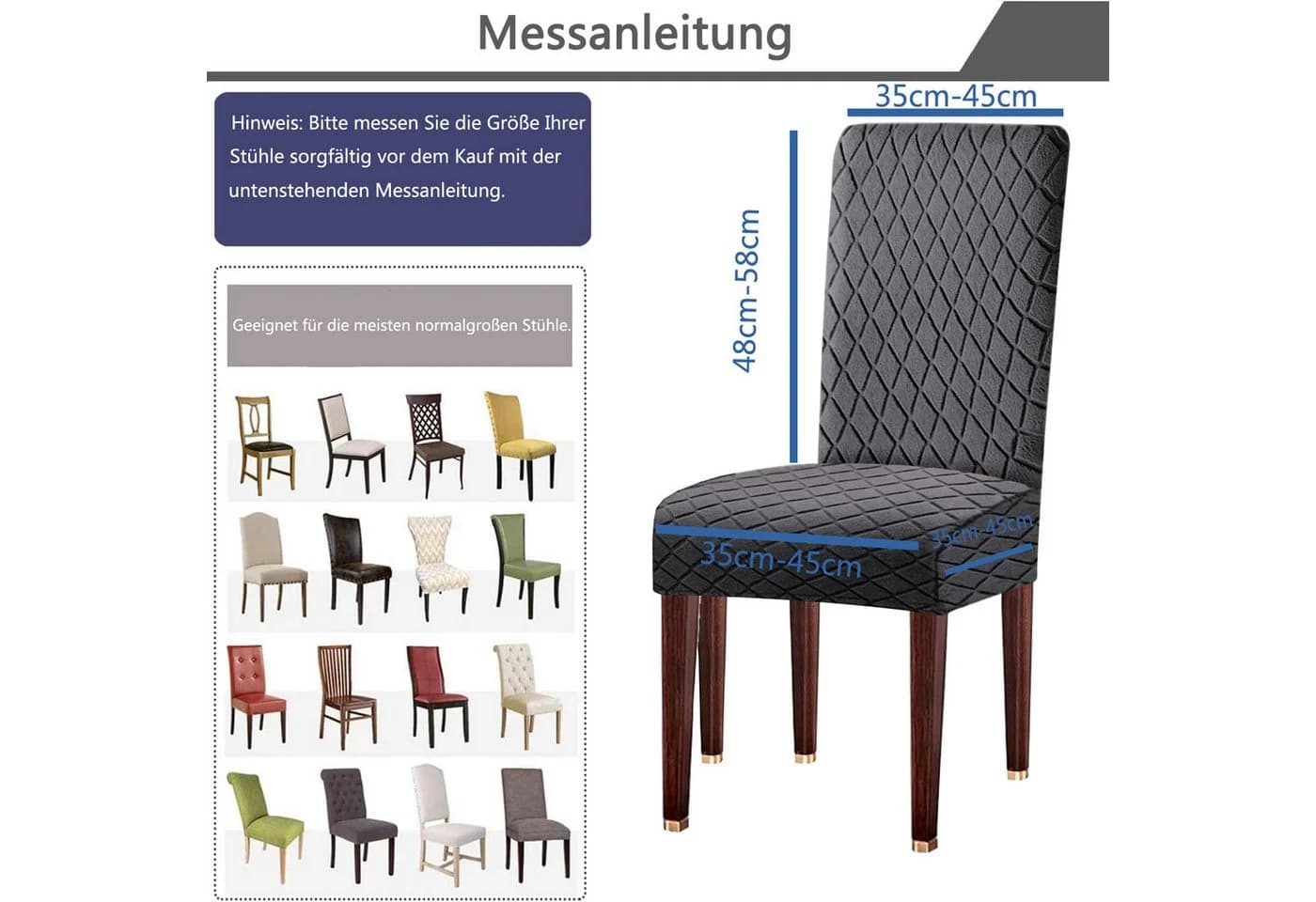 Zyronn Stuhlhussen Wasserdicht Grau Polyester