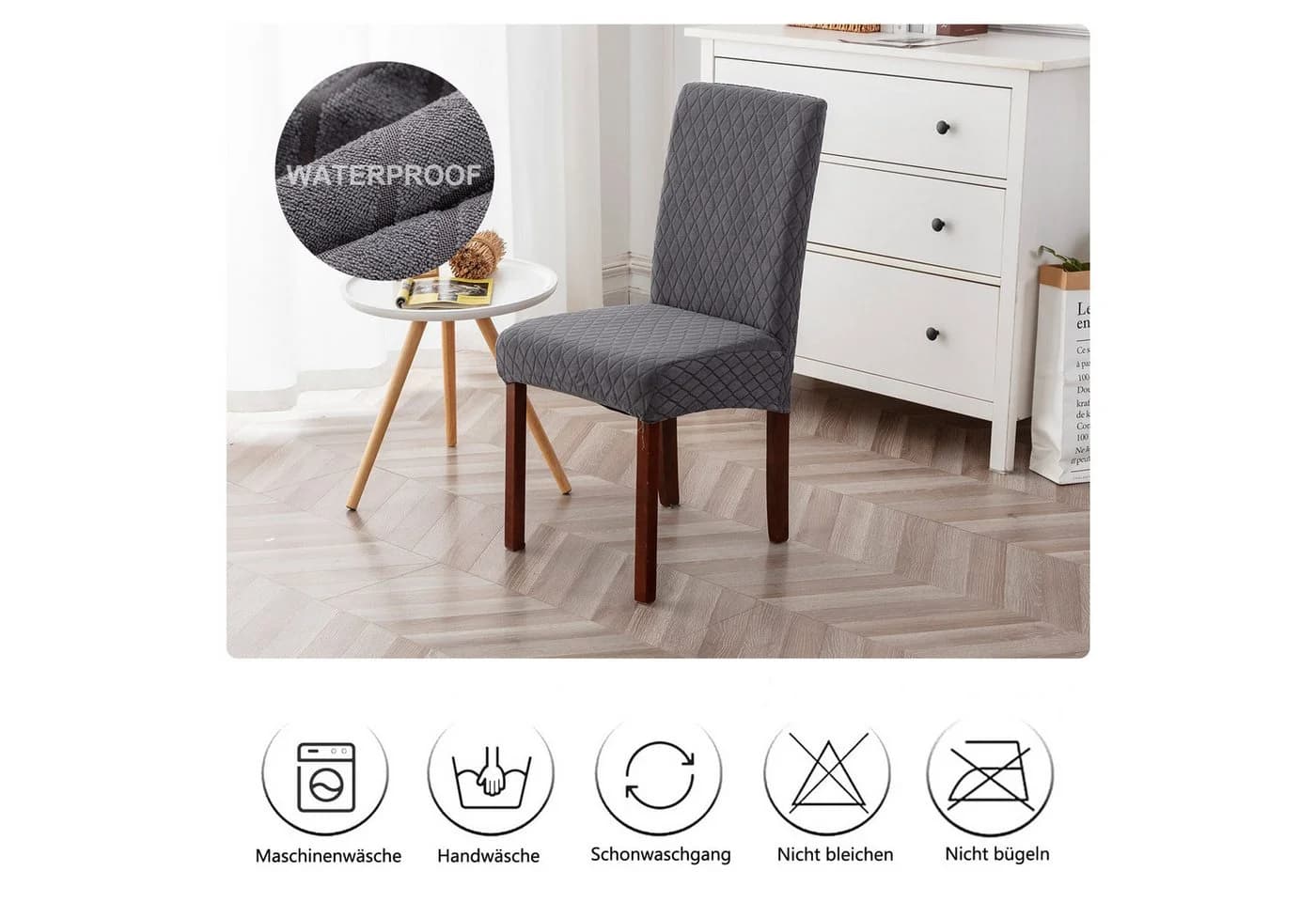 Zyronn Stuhlhussen Wasserdicht Grau Polyester - Bild 3