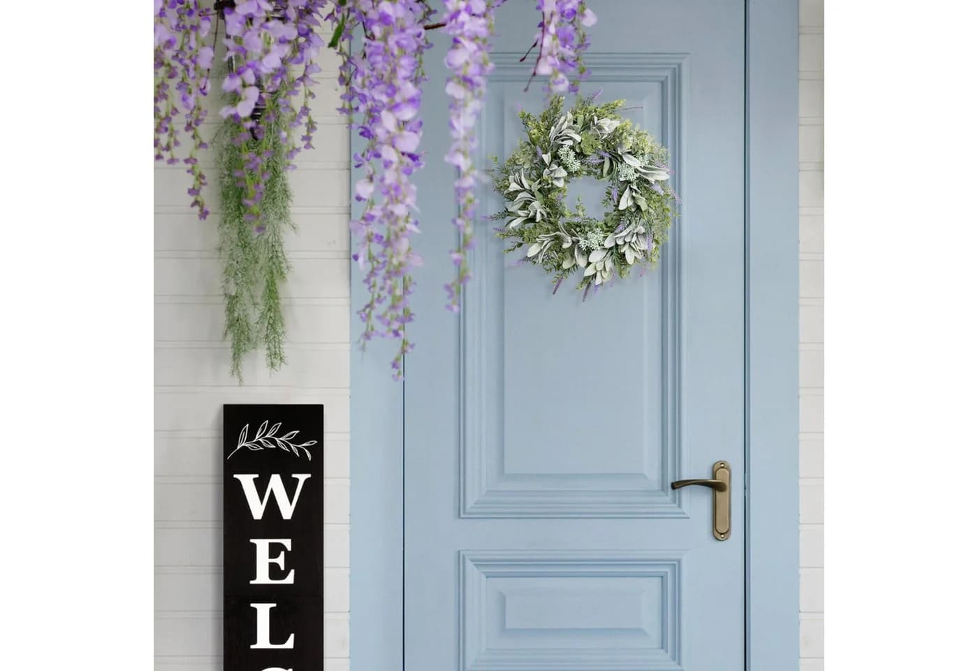Diwzbyn Dekokranz Türkranz Grün/Violett Kunstblumen - Bild 3