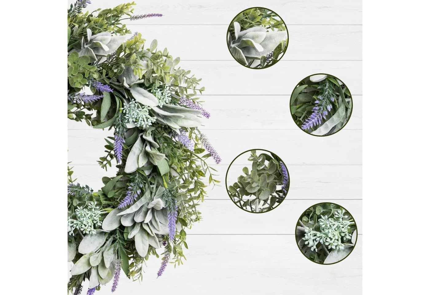 Diwzbyn Dekokranz Türkranz Grün/Violett Kunstblumen - Bild 4