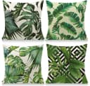 Agger Kissenbezug 4er Set 45x45 cm Polyester Tropische Pflanzen Grün Bild 2