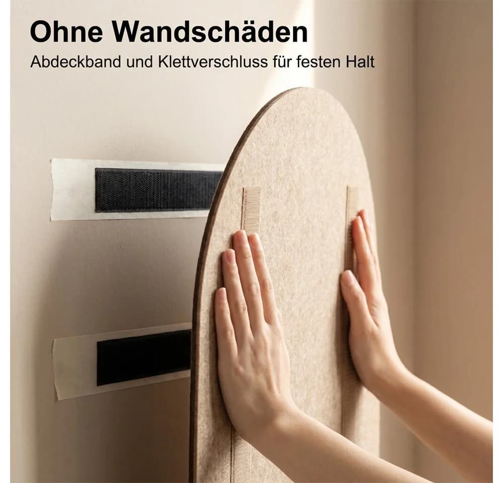 Diwzbyn Filz-Pinnwand Selbstklebend Boho Design Braun - Bild 3