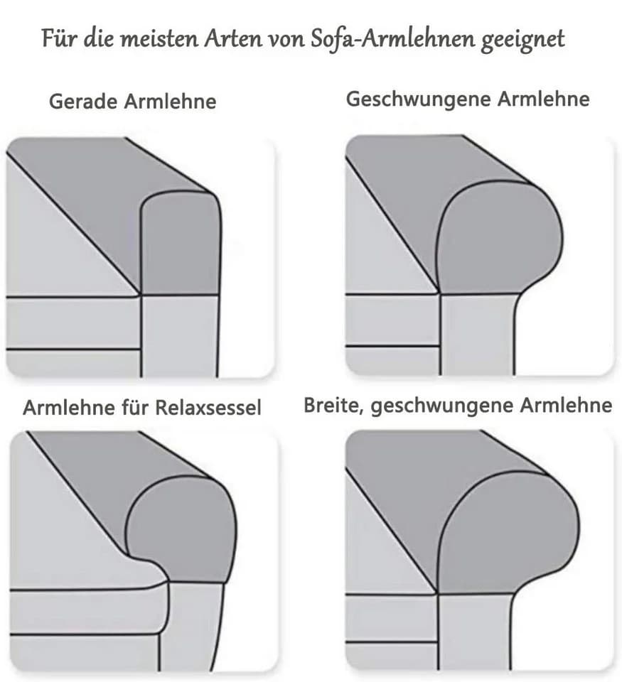 Zyronn Armlehnenbezug 2er-Pack Beige Elastisch - Bild 3