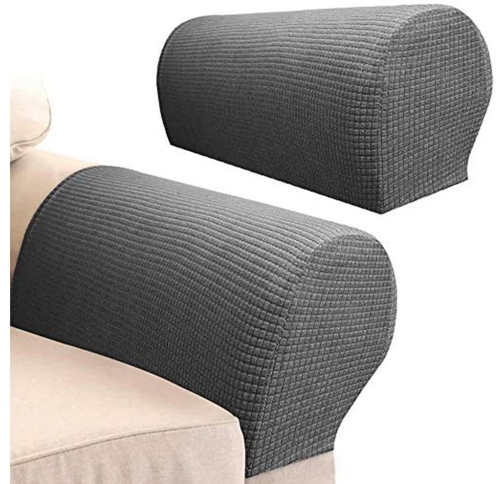 Zyronn Armlehnenschoner 2er-Pack Dunkelgrau Elastisch - Bild 2