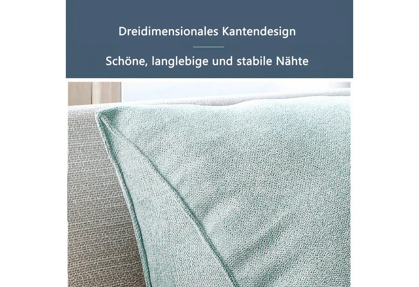 Agger Rückenkissen Grau Multifunktionales 3-in-1 Kissen mit Leinenbezug - Bild 4
