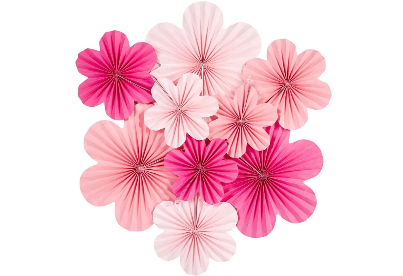 Bomiclss 9-teilige Papierblumen Deko Rosa Party & Hochzeit - Bild 2