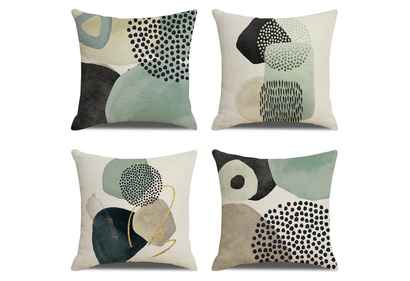 Diwzbyn Kissenbezüge 4er Set Boho Design Grün - Bild 2