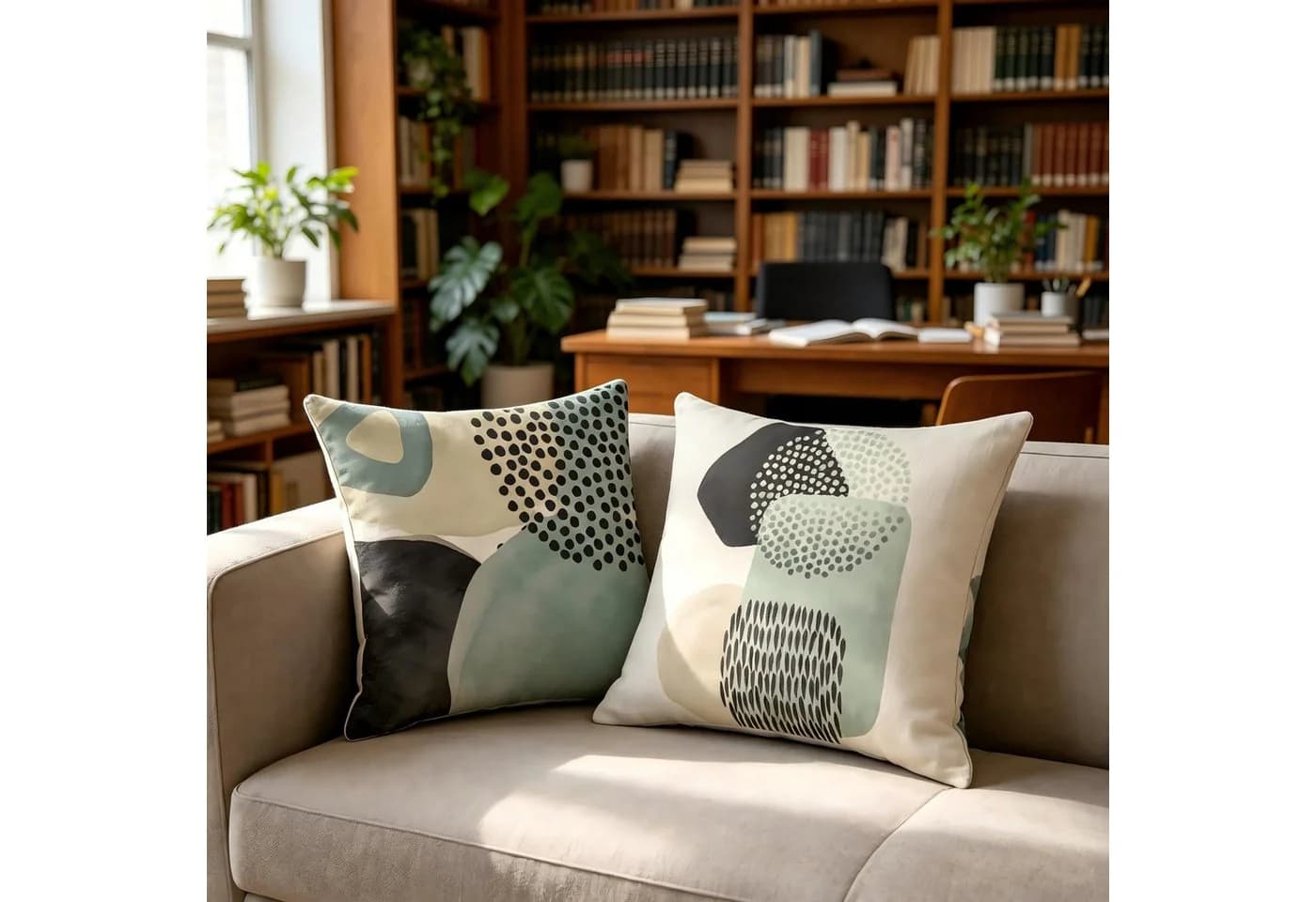Diwzbyn Kissenbezüge 4er Set Boho Design Grün - Bild 5
