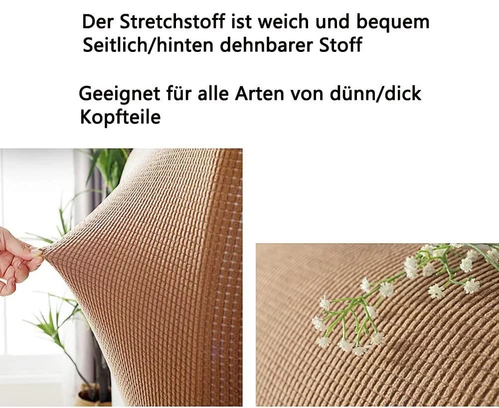 Zyronn Betthusse Kopfteil Schonbezug Grau Polyester - Bild 3