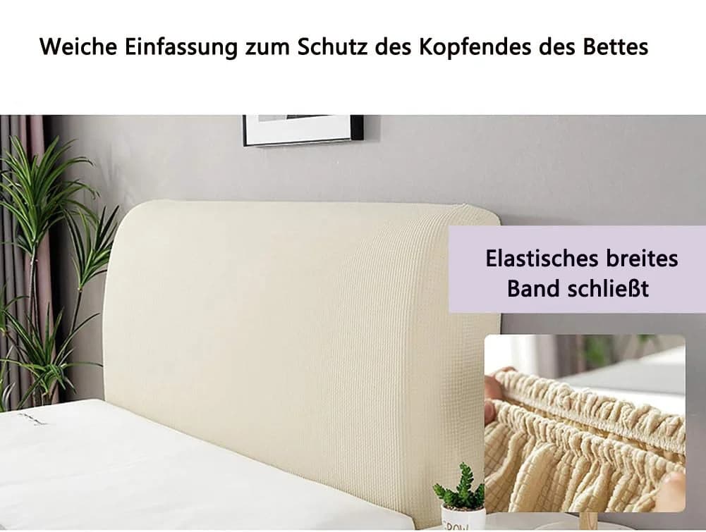 Zyronn Betthusse Kopfteil Schonbezug Grau Polyester - Bild 4