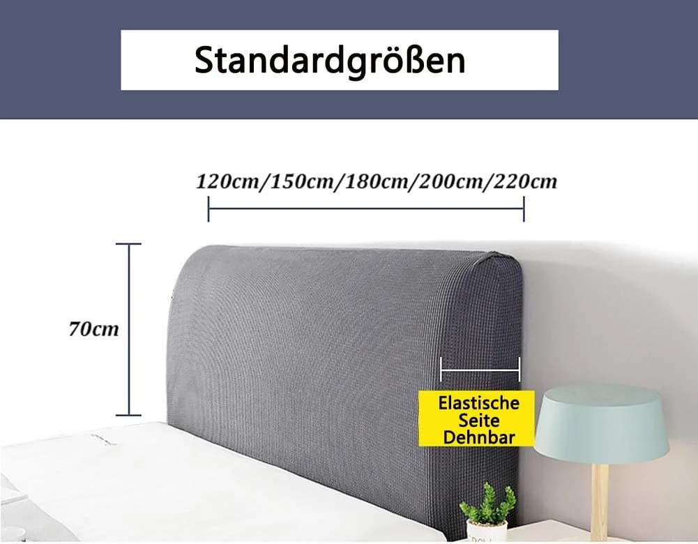 Zyronn Betthusse Kopfteil Schonbezug Grau Polyester - Bild 5