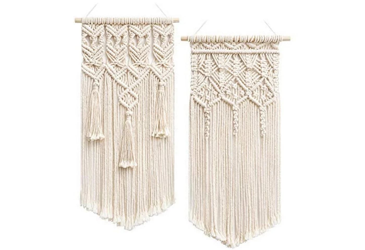Agger Makramee Wandbehang 2er Set Boho Chic Elfenbein - Bild 2