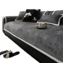 Diwzbyn Sofaschoner Grau Rutschfest Chenille Überwurf Bild 2