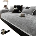 Diwzbyn Sofaschoner Hellgrau Rutschfest Chenille Bild 2