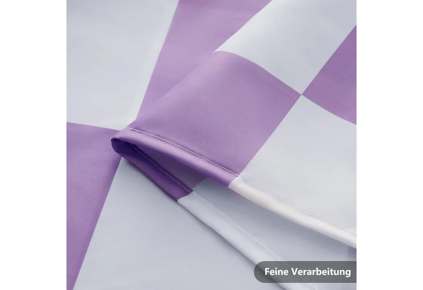 Zyronn Duschvorhang Karierter Retro-Schachbrettmuster Violett - Bild 5