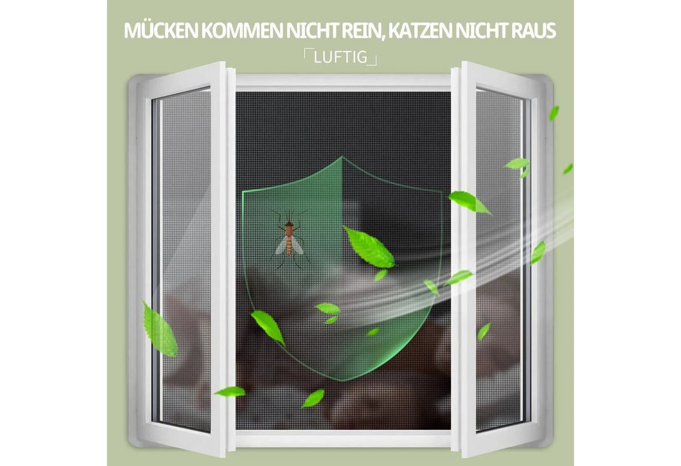 Srvillg Selbstklebendes Moskitonetz Katzenschutz Insektenschutz Weiß - Bild 4