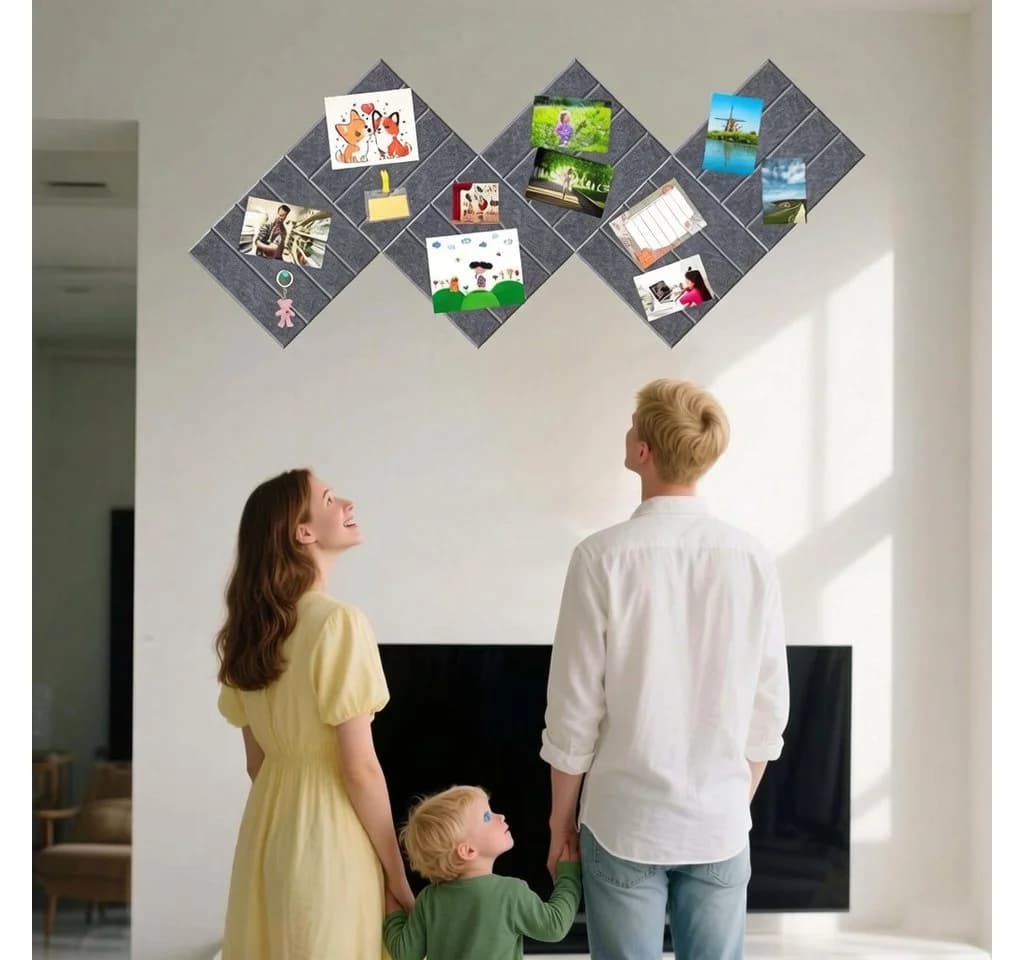Diwzbyn Pinnwand 12 Stück Selbstklebend Filz Memoboard Blau
