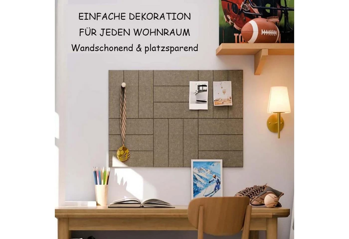 Diwzbyn Pinnwand 12 Stück Selbstklebend Filz Memoboard Blau - Bild 3