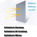 Bwecuy Sonnenschutz-Fensterfolie mit Saugnapf Silber/Weiß Bild 1