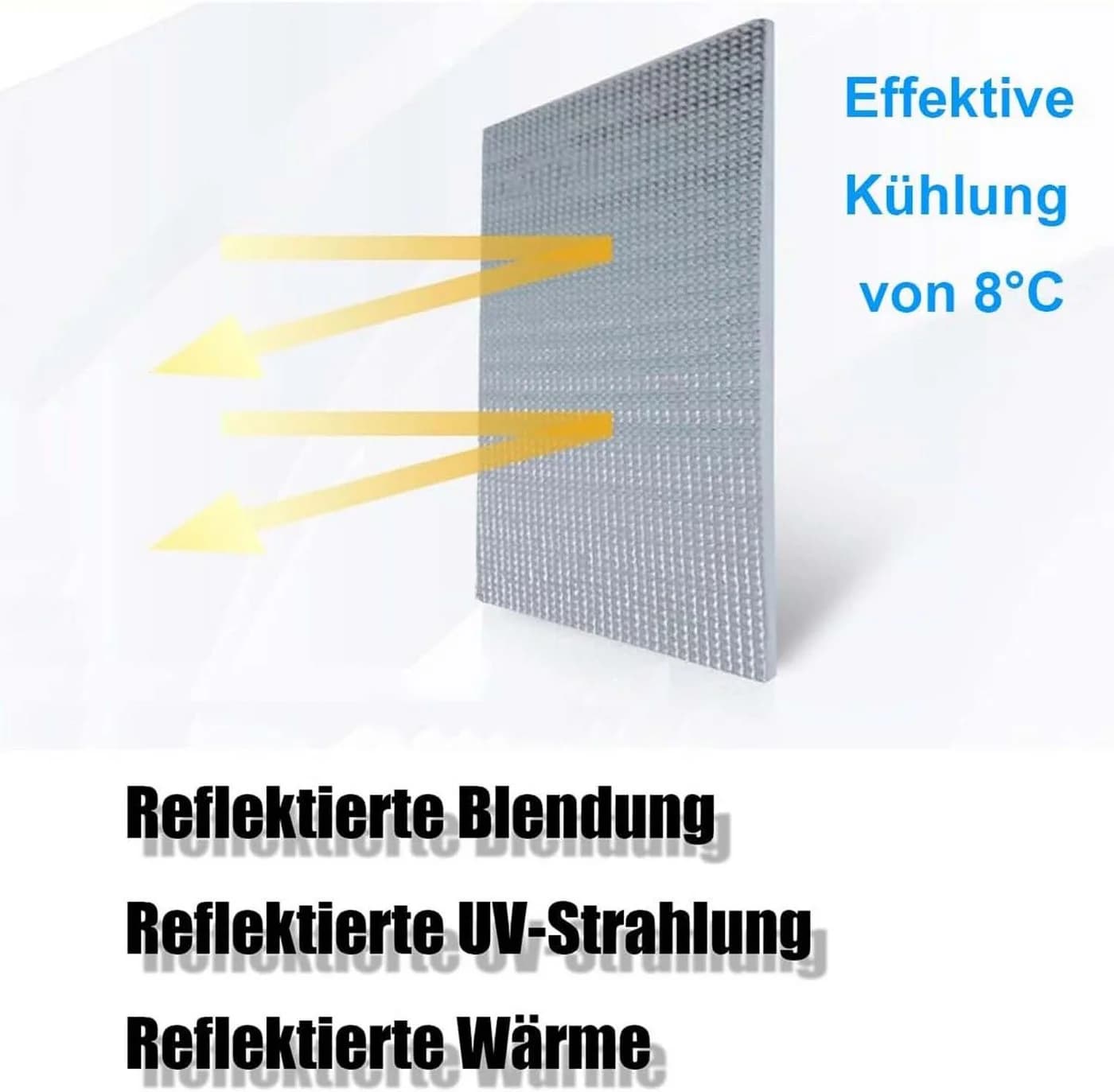 Bwecuy Sonnenschutz-Fensterfolie mit Saugnapf Silber/Weiß