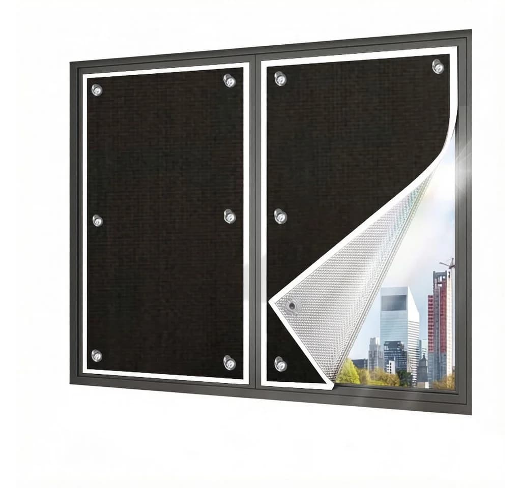 Bwecuy Sonnenschutz-Fensterfolie mit Saugnapf Silber/Weiß - Bild 2