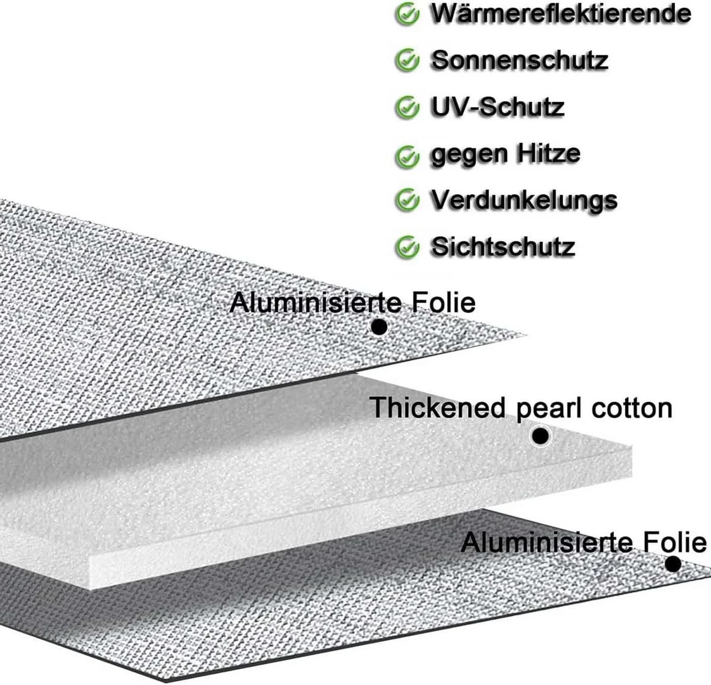 Bwecuy Sonnenschutz-Fensterfolie mit Saugnapf Silber/Weiß - Bild 4