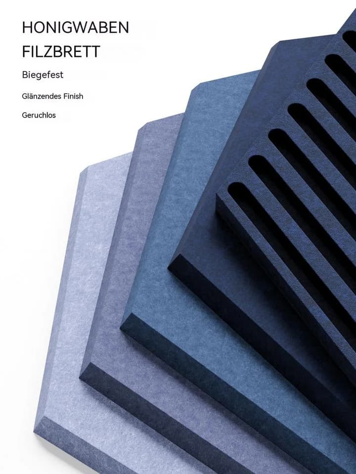 Agger Filz-Pinnwand-Set 10-tlg. Sechseckig Blau mit Klebestreifen - Bild 3