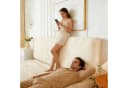Zyronn Kopfteilbezug Beige Elastisch Waschbar Jacquard-Samt Bild 3