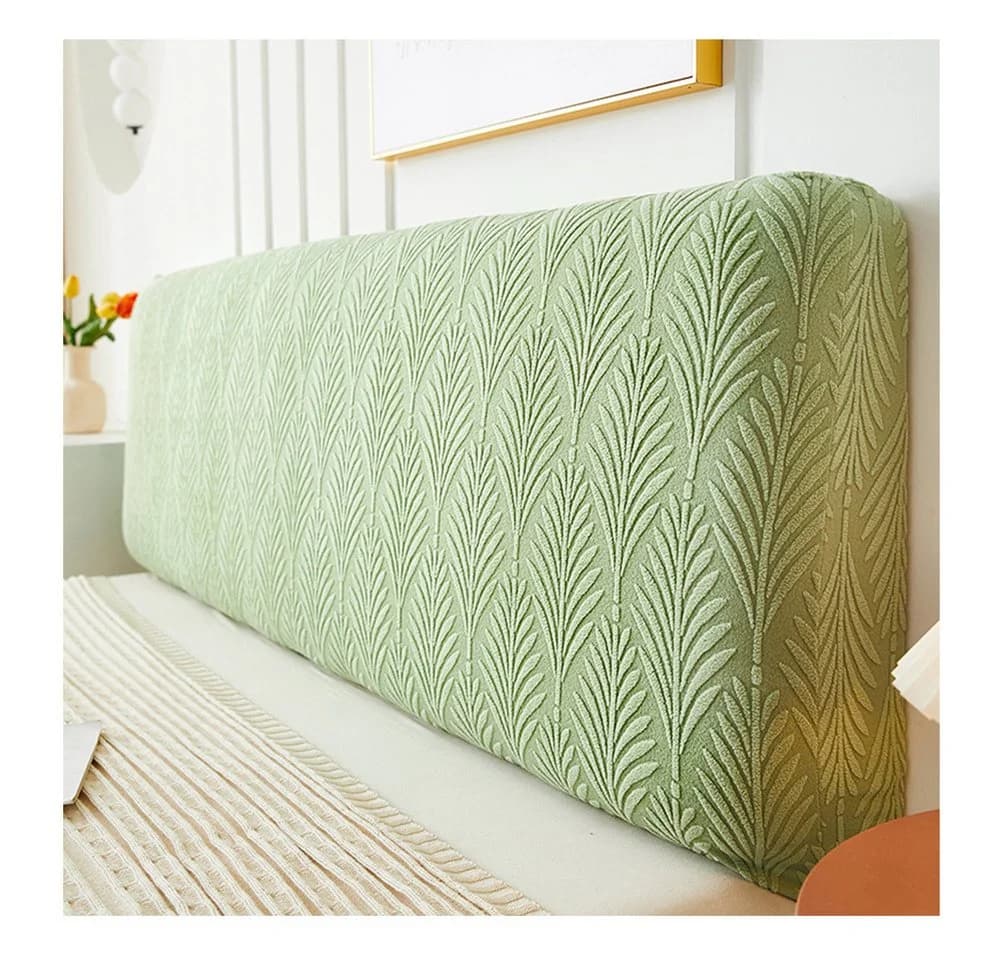 Zyronn Kopfteilbezug Dehnbar Waschbar Jacquard-Samt Grün - Bild 2