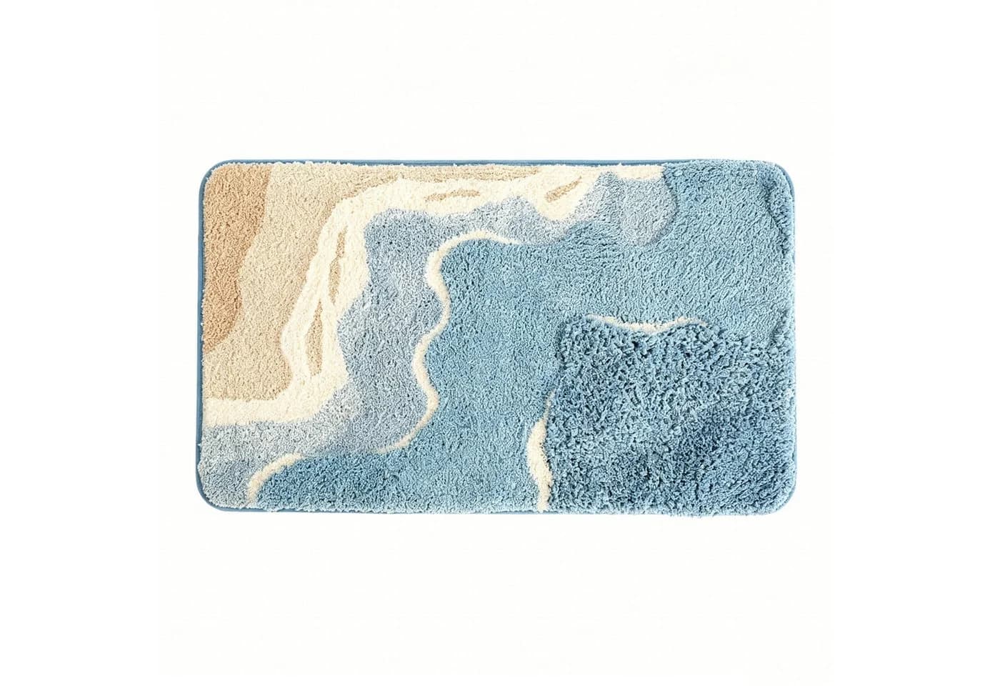 Zyronn Badematte Meeresmotiv Blau Rutschfest Flauschig - Bild 2