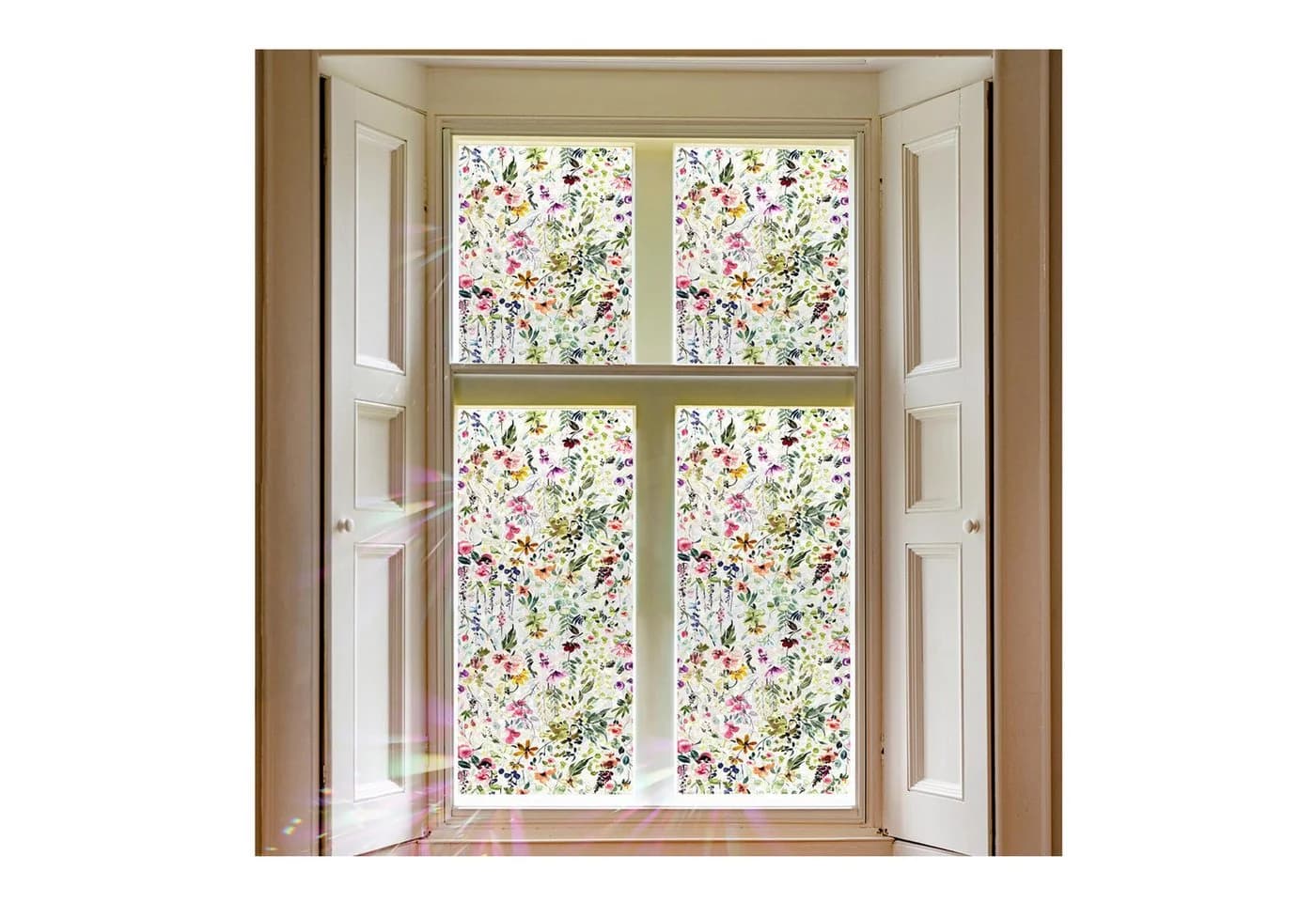 Diwzbyn Fensterfolie Blumenmuster Statisch Haftend UV-Schutz - Bild 2