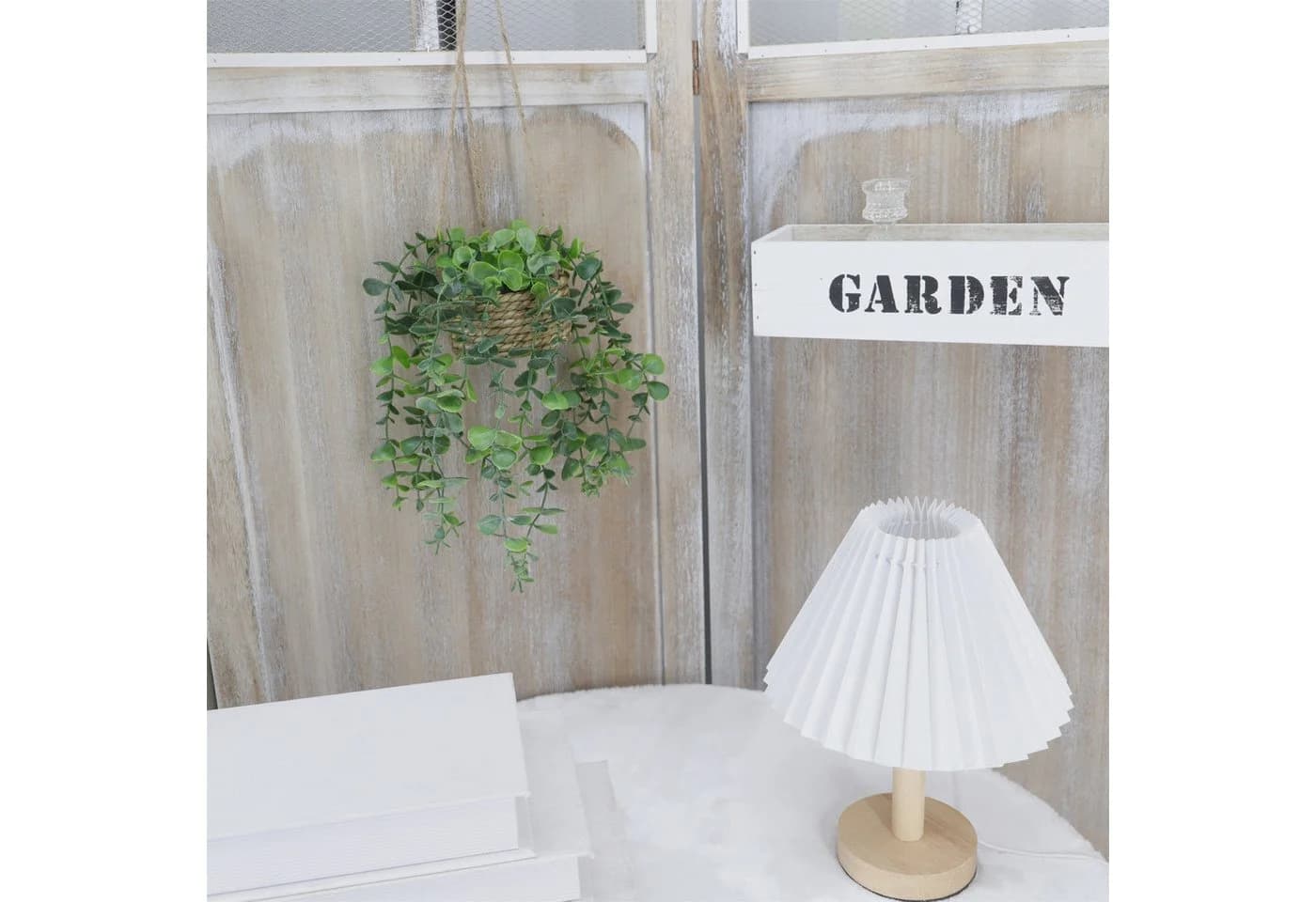 Zyronn Kunstpflanze 2-teiliges Set Eukalyptus-Hängekörbe Grün - Bild 3