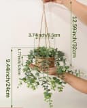 Zyronn Kunstpflanze 2-teiliges Set Eukalyptus-Hängekörbe Grün Bild 4