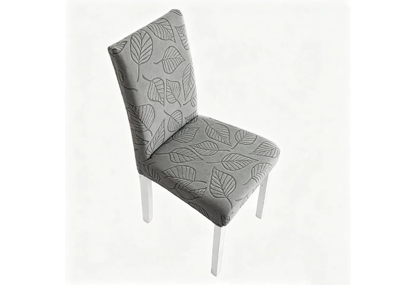 Zyronn Stuhlhusse Stretch Blumenmuster Grau Abnehmbar - Bild 2