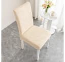 Zyronn Stuhlhusse Stretch Blumenmuster Cremeweiß Bild 1