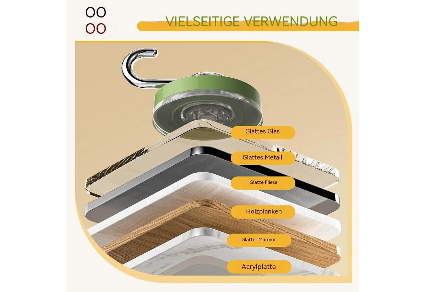Zyronn Klebehaken 3er Set Weiß - Bohrfreie Wandhaken 3 kg Tragkraft - Bild 3