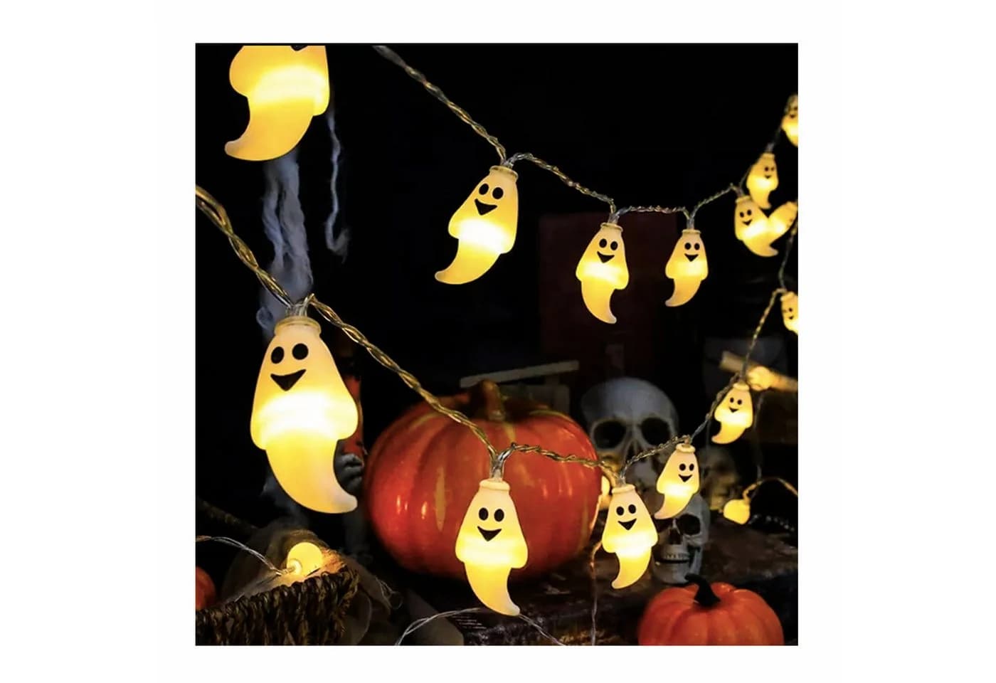 nsihing LED-Lichterkette Halloween 20 LEDs Geist mit Timer - Bild 2