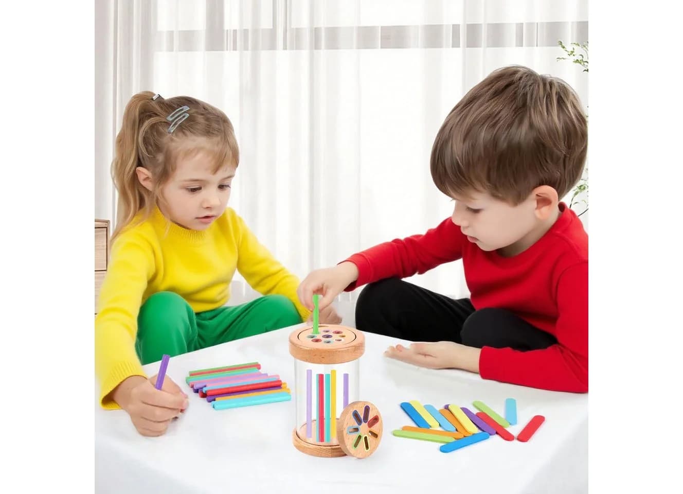 Flintry Lernspielzeug Montessori Holzspielzeug Bunt ab 3 Jahren - Bild 5