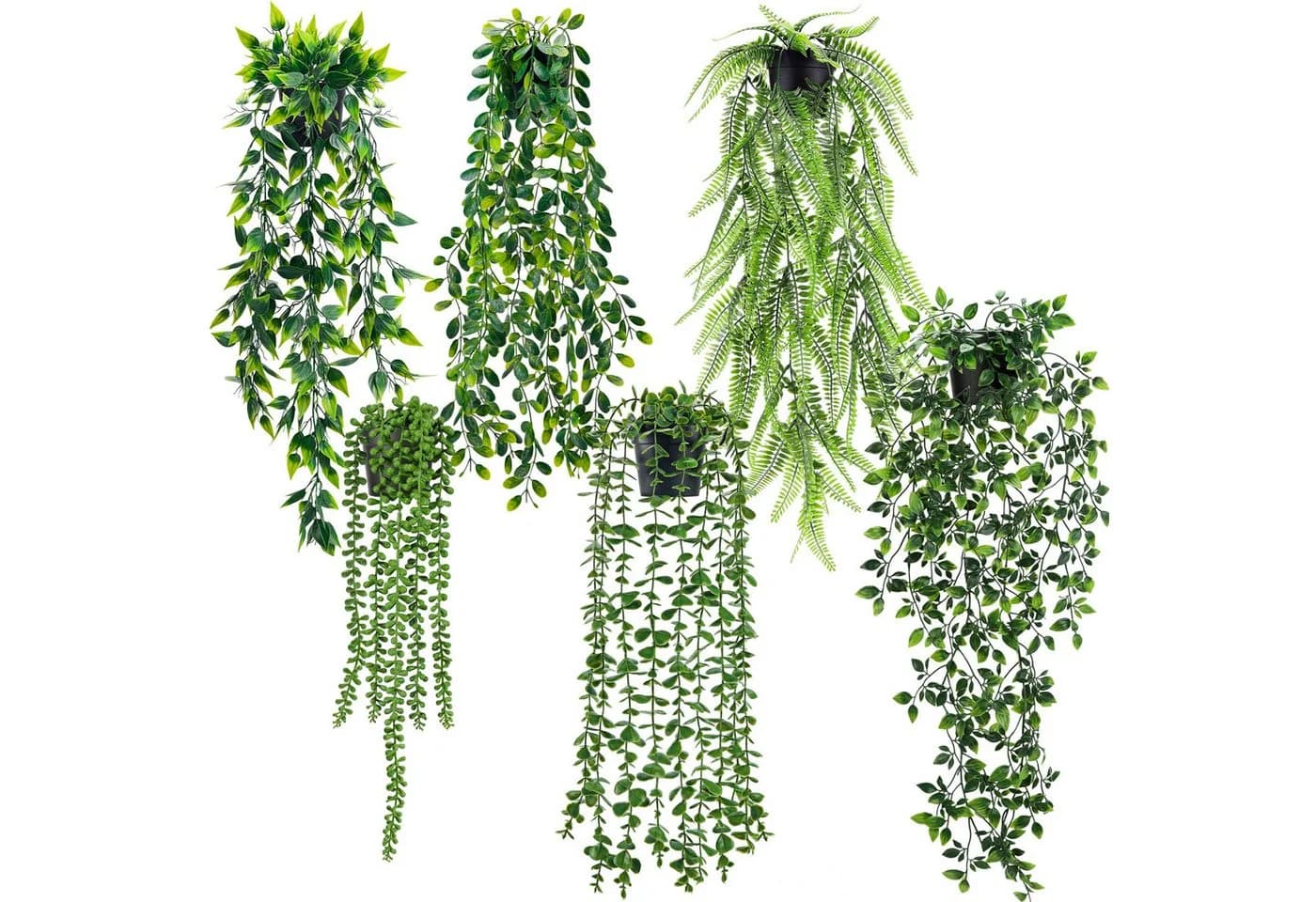 Diwzbyn Kunstpflanze 6-teiliges Set Eukalyptus-Hängeranken Grün - Bild 2