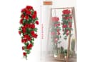Diwzbyn Kunstblume 2 Stück Rose Hängend 90 cm Rosengirlande Rosa Bild 3