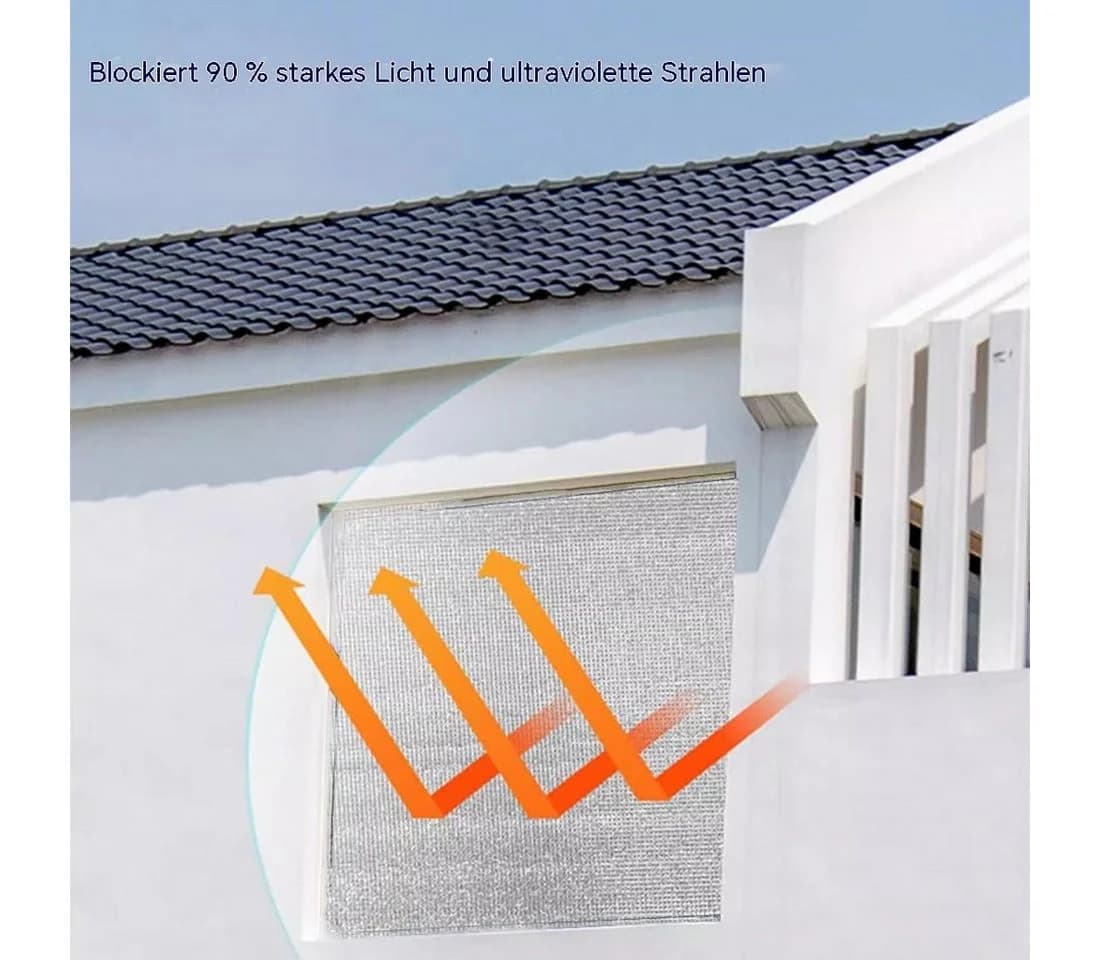 Diwzbyn Selbstklebende Aluminium-Fensterfolie Grau Sichtschutz & Wärmedämmung - Bild 5