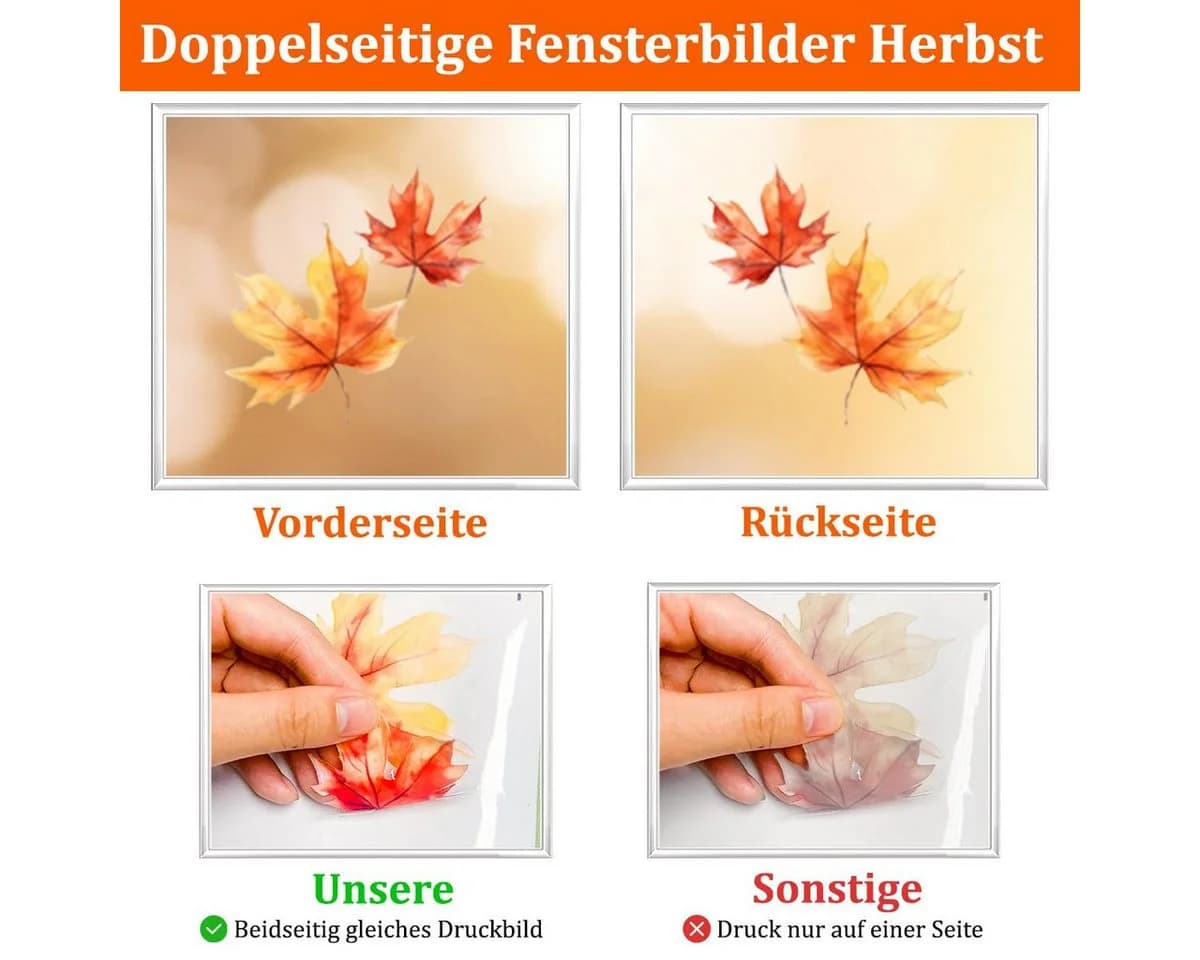 Bomiclss Fensterbild Herbst Eichhörnchen 30x60 cm Bunt - Bild 5