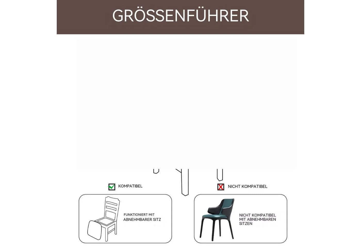 Zyronn Stuhlhusse Blumenmuster Schwarz 2er-Set Dehnbar Wasserdicht - Bild 5