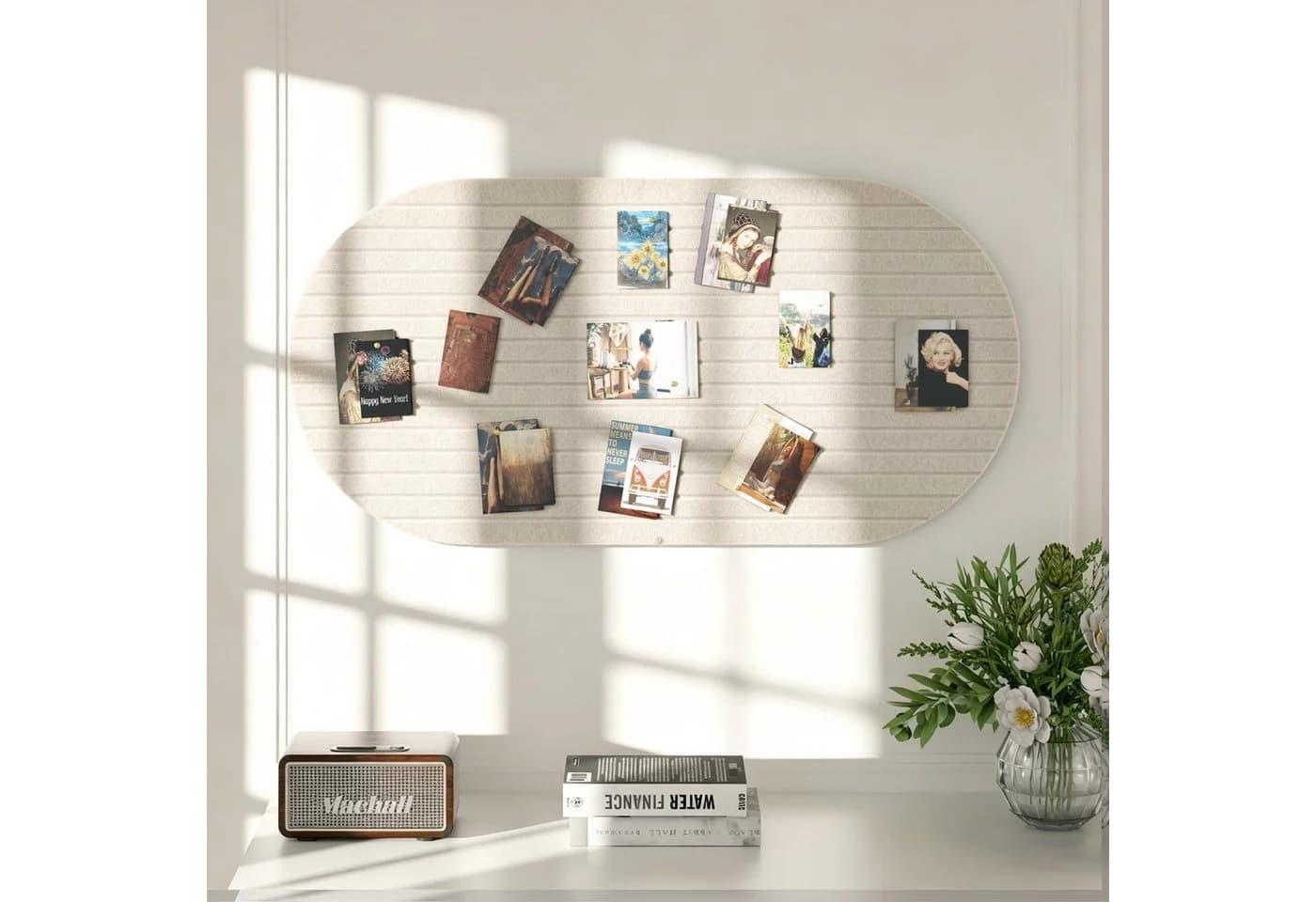 Zyronn Selbstklebende Filz-Pinnwand Beige Modul-System