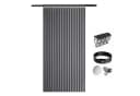 Zyronn Duschvorhang Grau Magnet Wasserabweisend Leinenoptik Bild 2